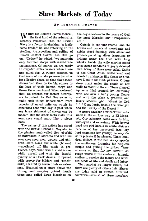 First page of Slave Markets of Today