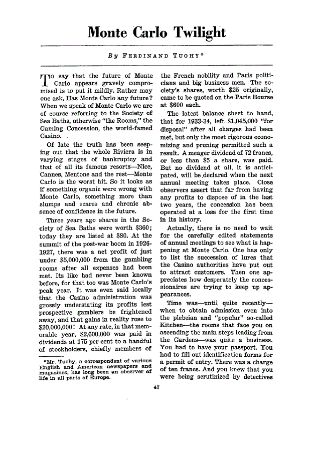 First page of Monte Carlo Twilight