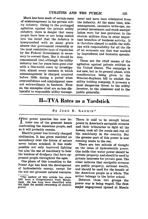First page of II—TVA Rates as a Yardstick