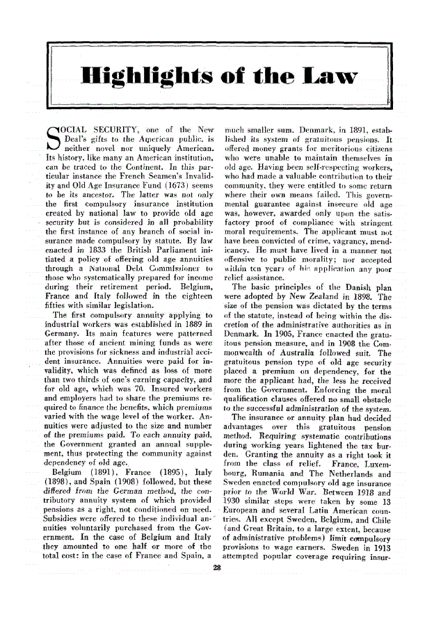 First page of Highlights of the Law