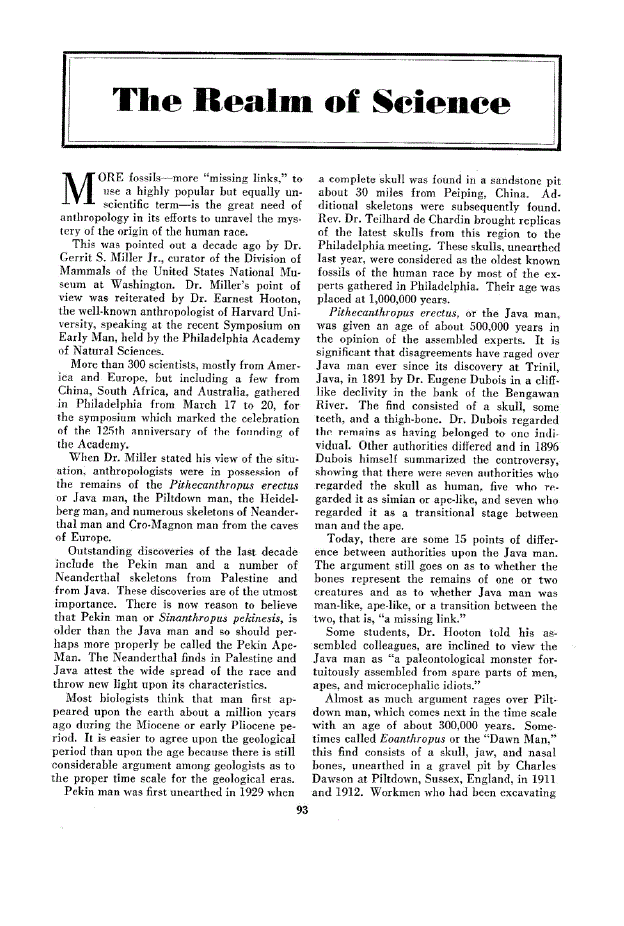 First page of The Realm of Science
