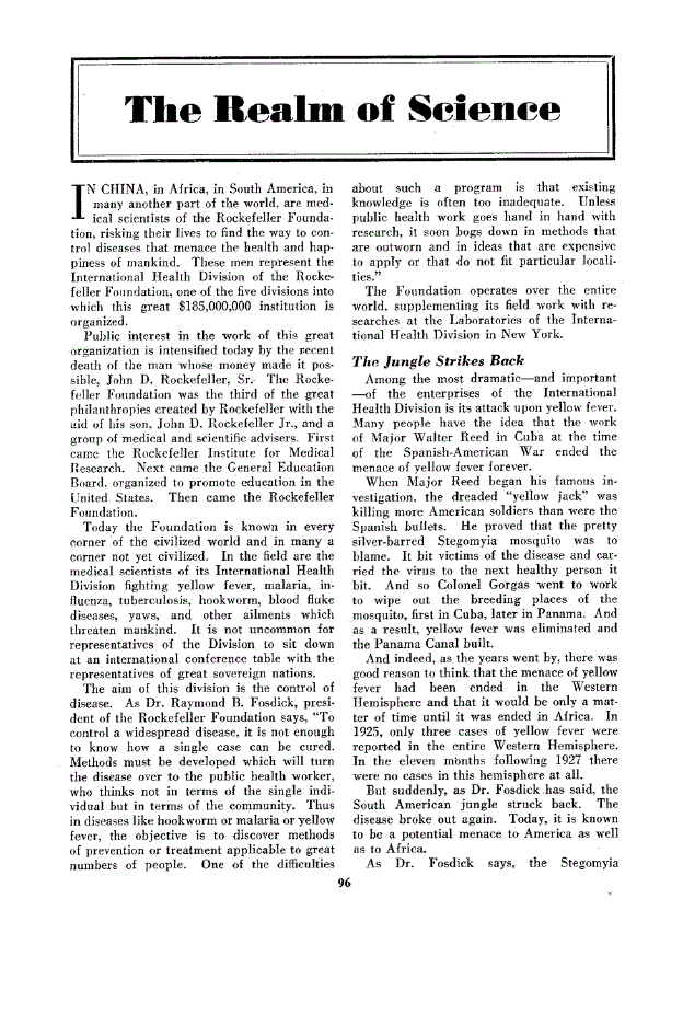 First page of The Realm of Science