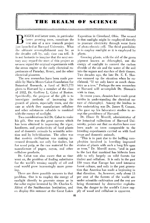 First page of The Realm of Science