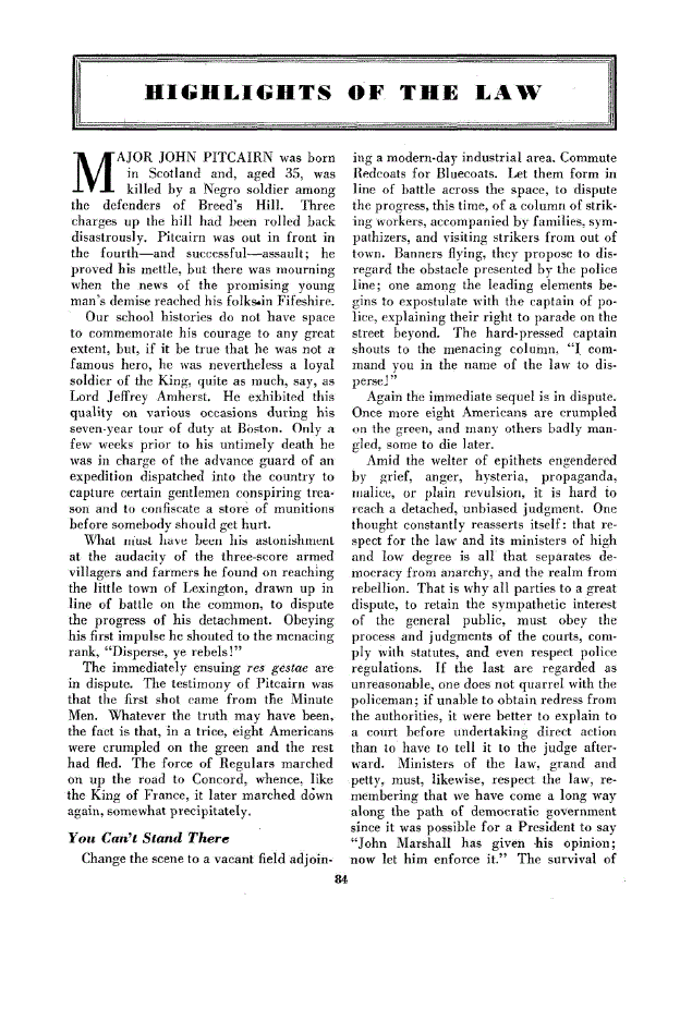 First page of Highlights of the Law