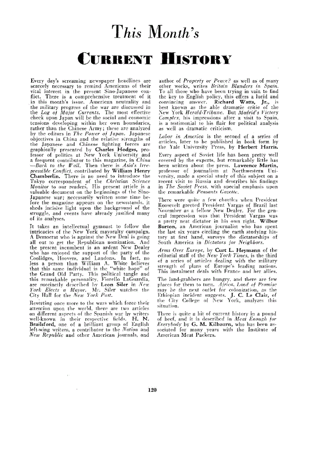 First page of This Month’s Current History<subtitle />