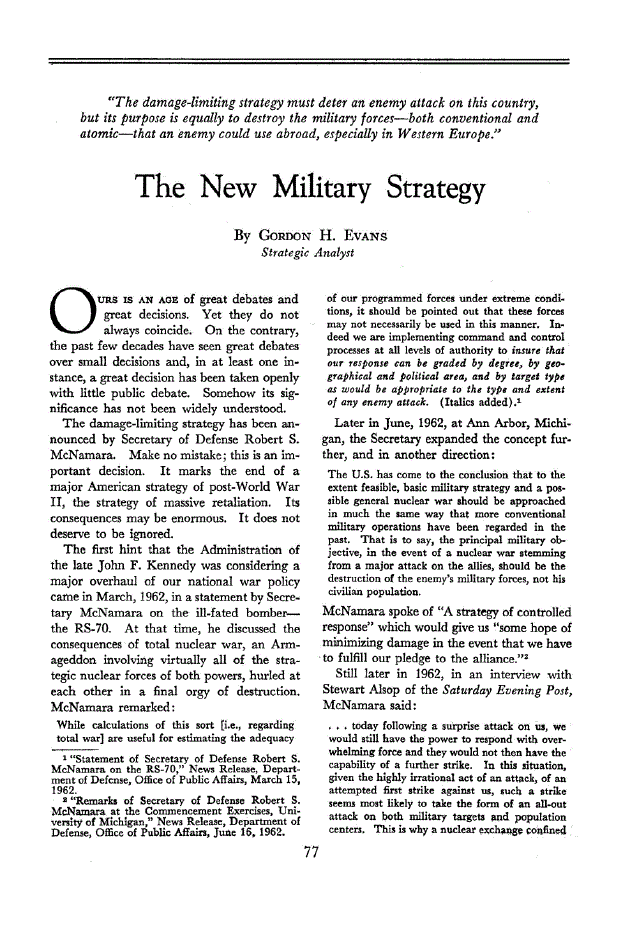 First page of The New Military Strategy