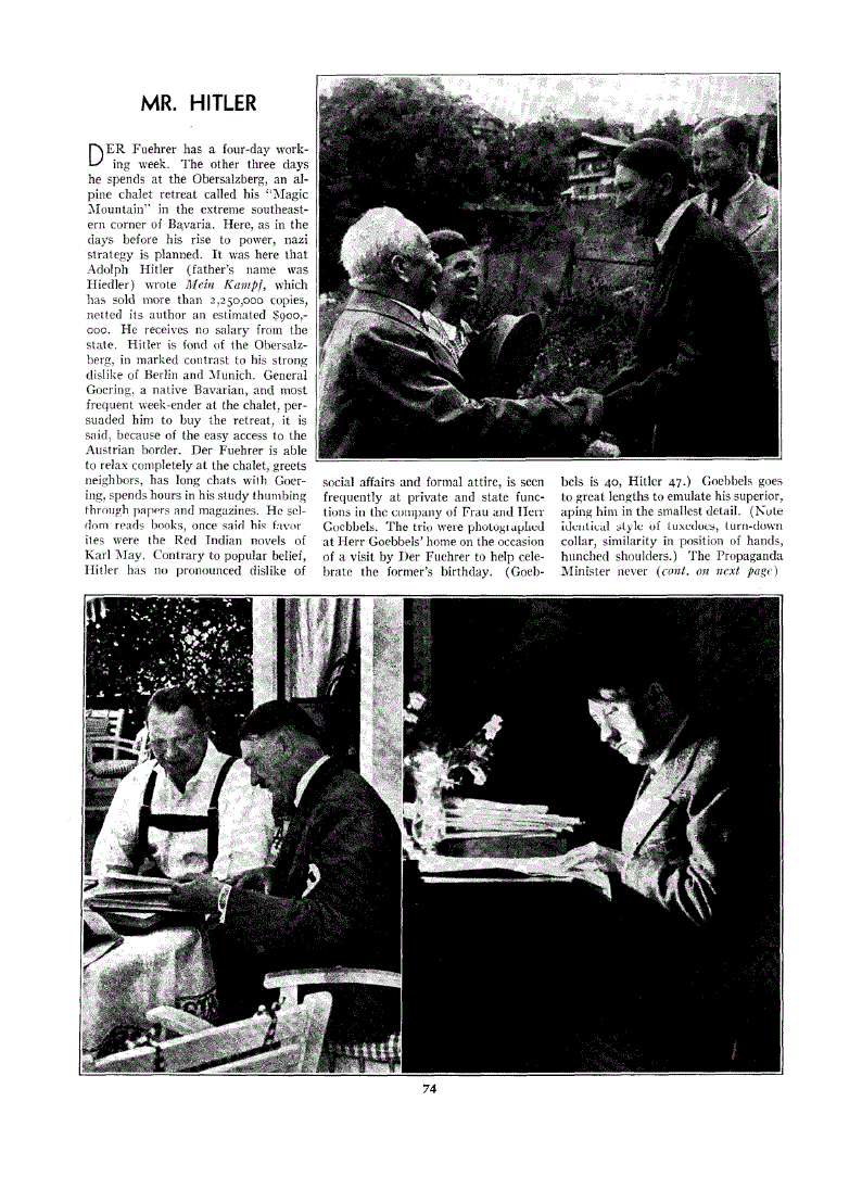 First page of Mr. Hitler