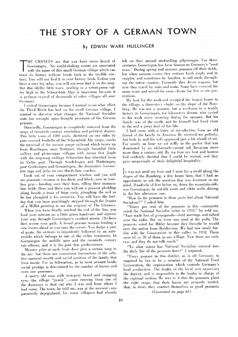 First page of The Story of a German Town