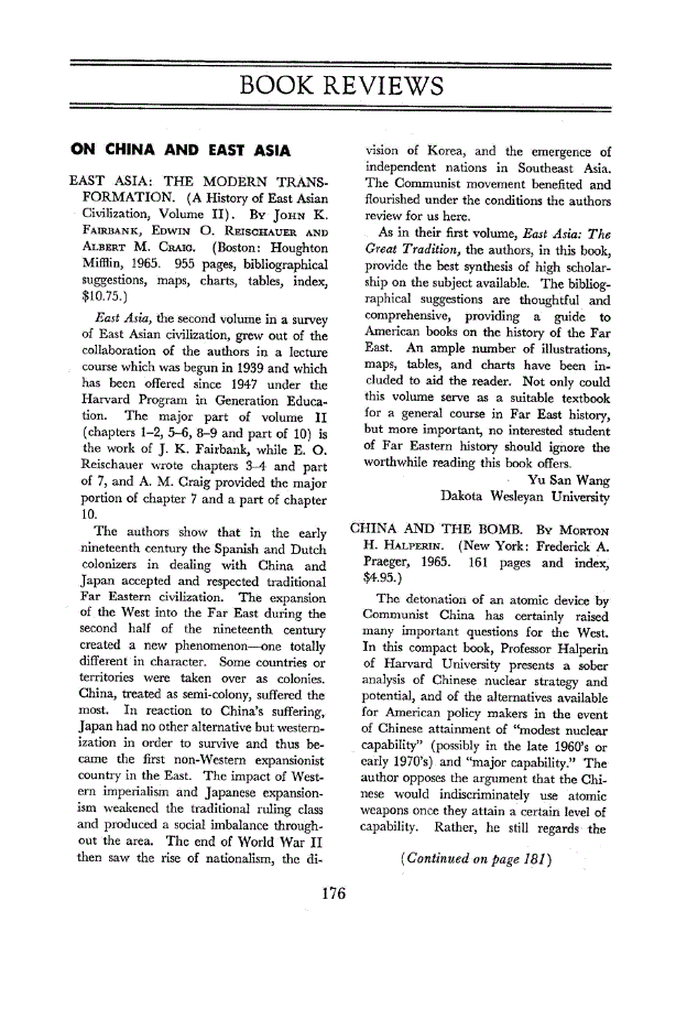 First page of On China and East Asia