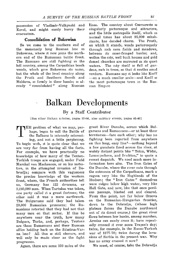 First page of Balkan Developments
