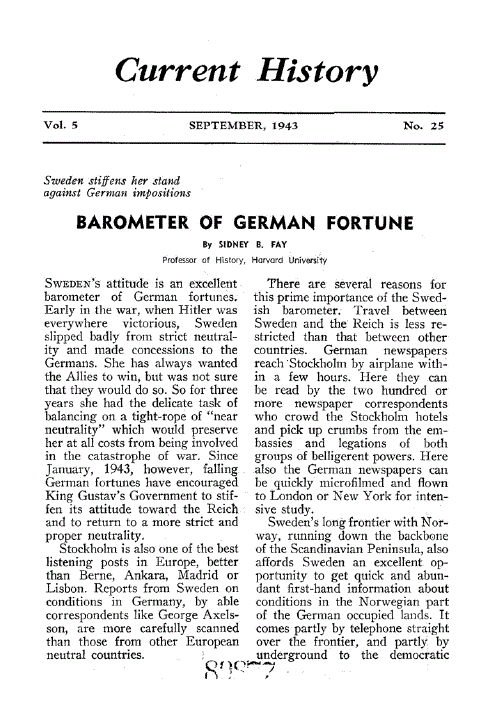 First page of Barometer of German Fortune
