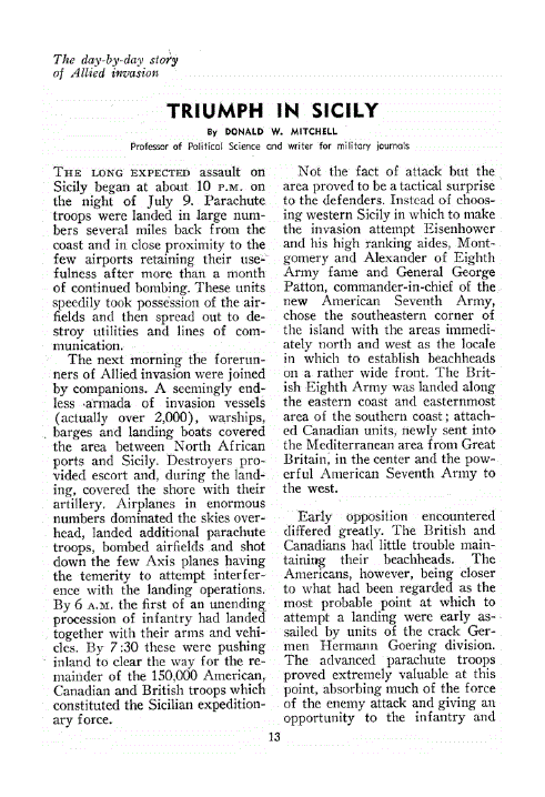 First page of Triumph in Sicily