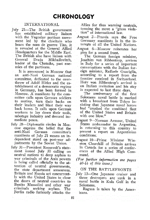 First page of Chronology