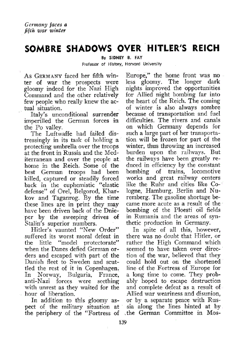First page of Sombre Shadows Over Hitlers Reich