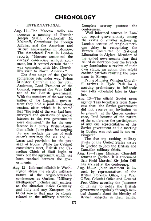 First page of Chronology