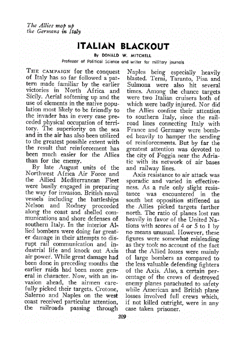 First page of Italian Blackout