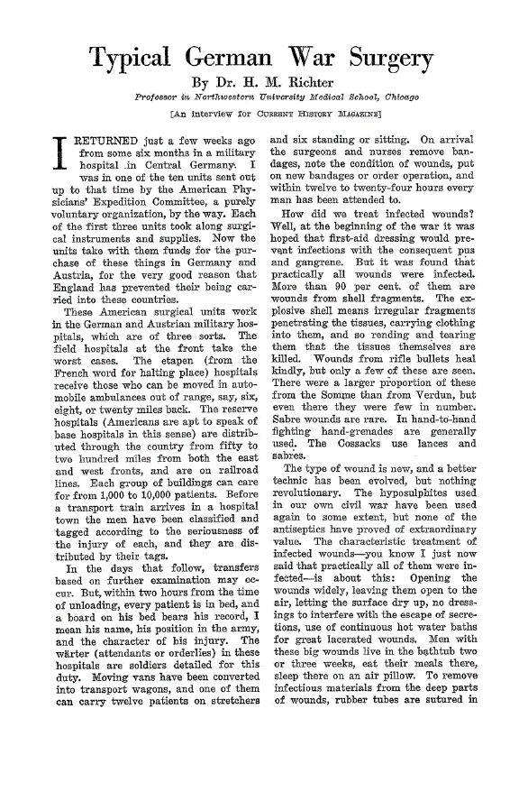 First page of Typical German War Surgery