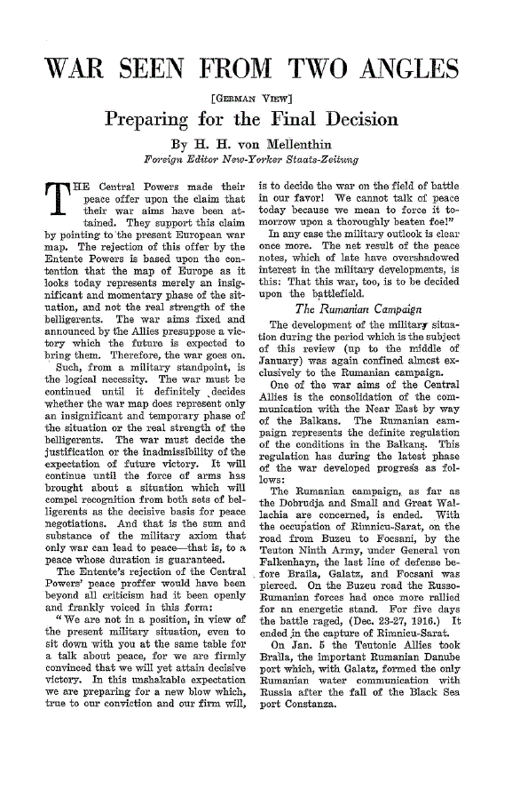 First page of Preparing for the Final Decision