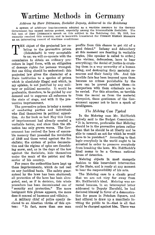 First page of Wartime Methods in Germany