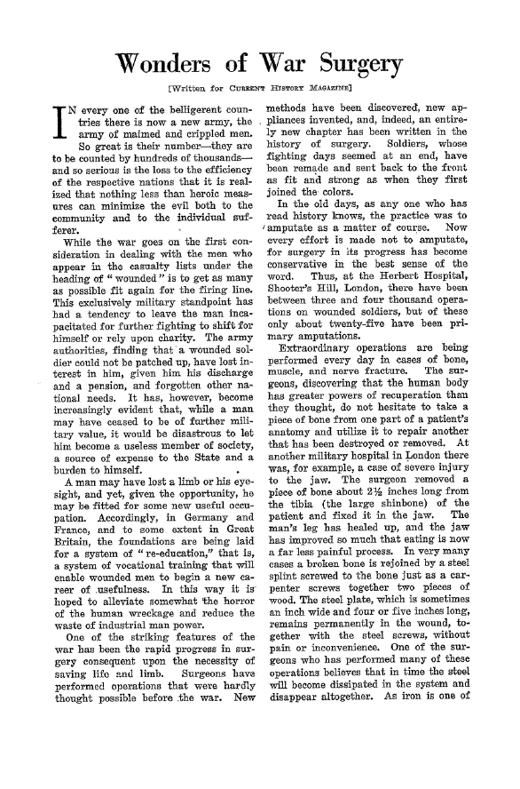 First page of Wonders of War Surgery