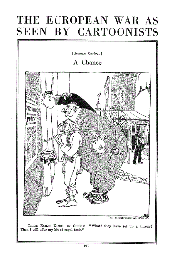 First page of The European War as seen by Cartoonists