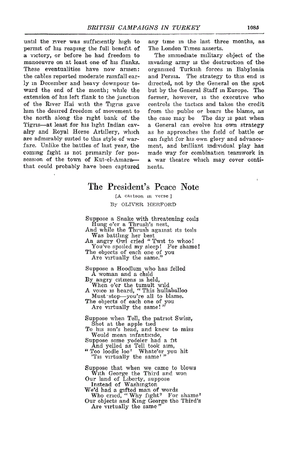 First page of The President’s Peace Note