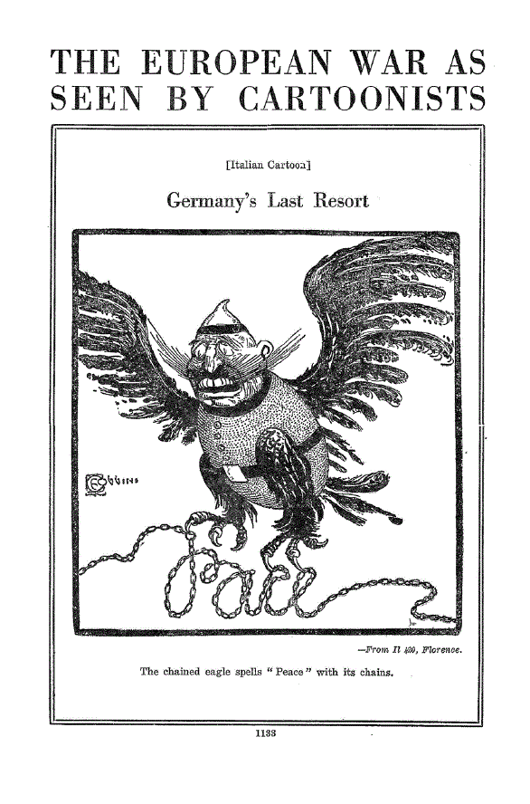 First page of The European War as seen by Cartoonists