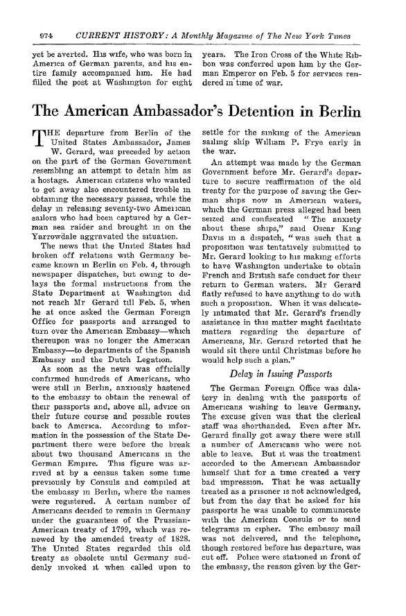 First page of The American Ambassador’s Detention in Berlin