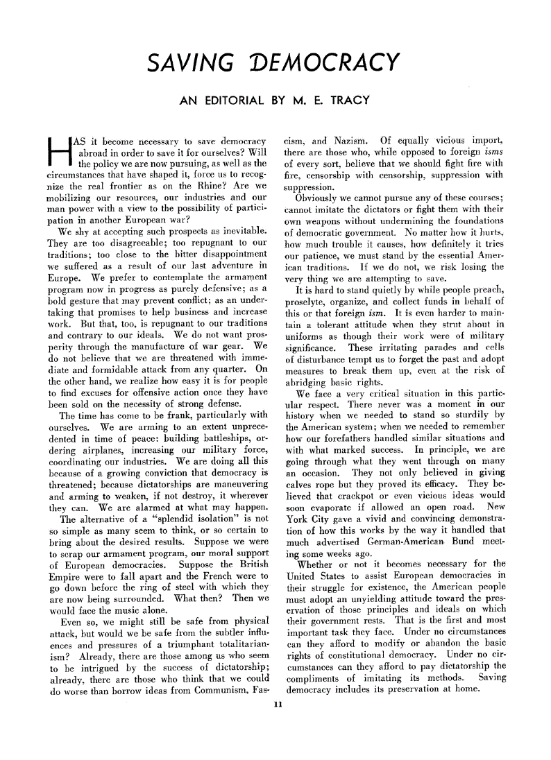 First page of Saving Democracy