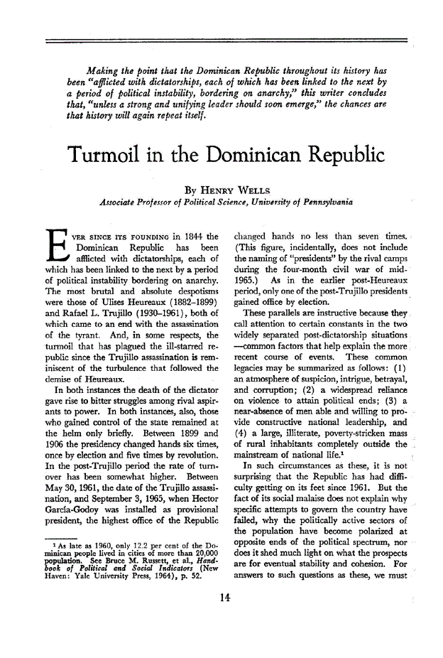 First page of Turmoil in the Dominican Republic