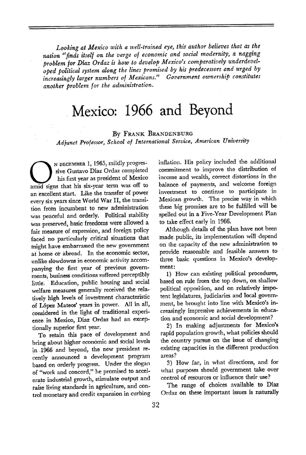 First page of Mexico<subtitle>1966 and Beyond</subtitle>