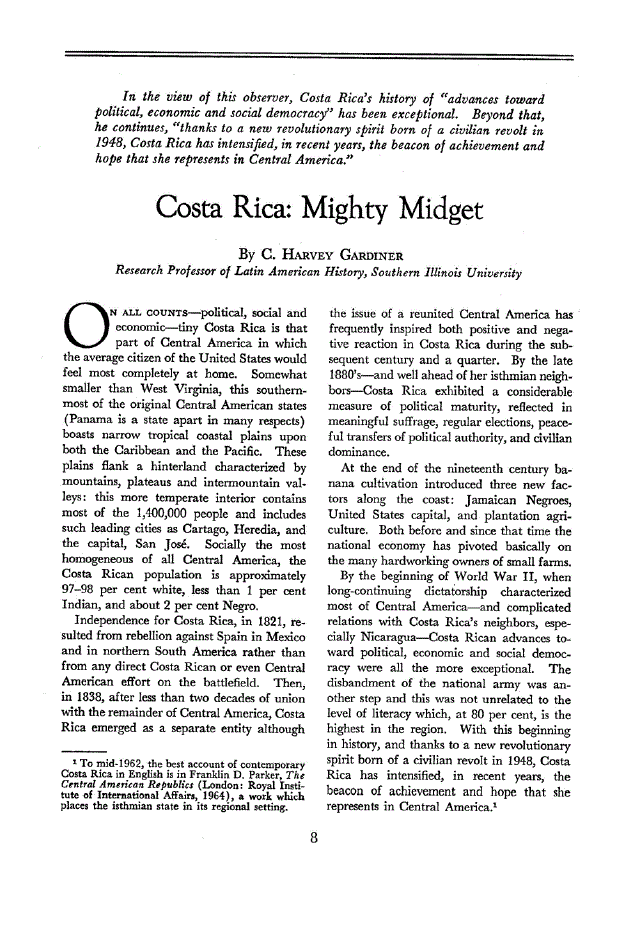 First page of Costa Rica<subtitle>Mighty Midget</subtitle>