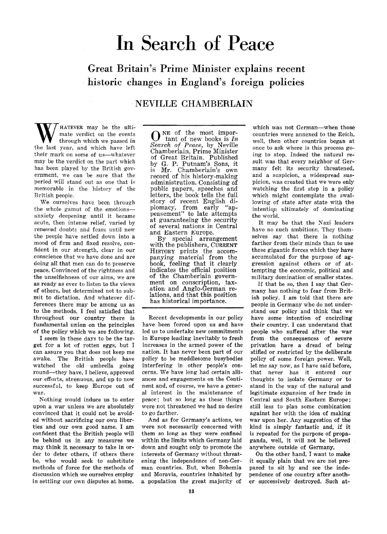 First page of In Search of Peace