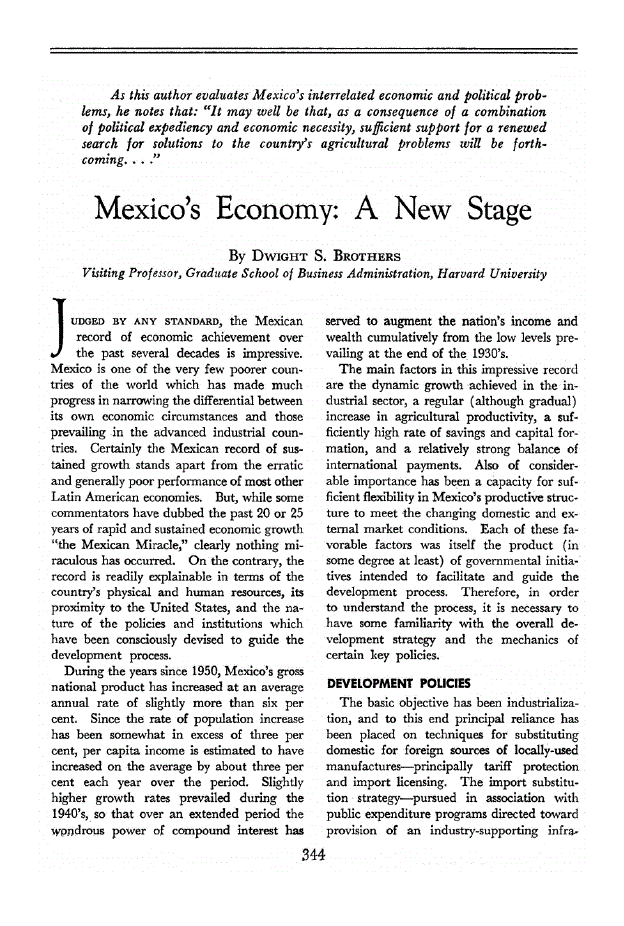 First page of Mexico’s Economy<subtitle>A New Stage</subtitle>