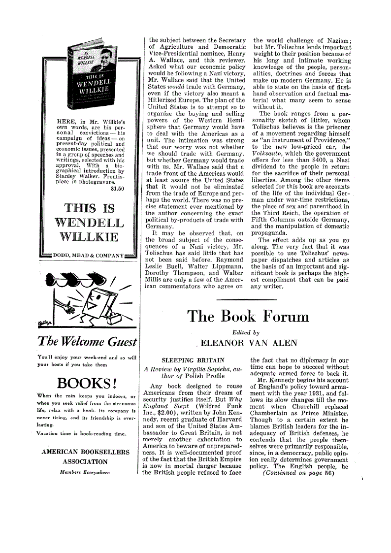 First page of The Book Forum
