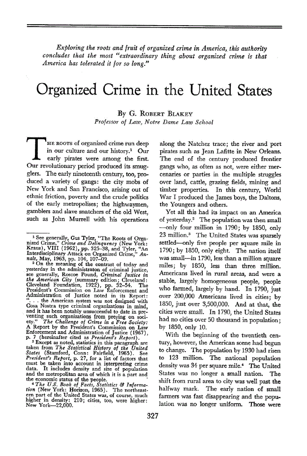 First page of Organized Crime in the United States
