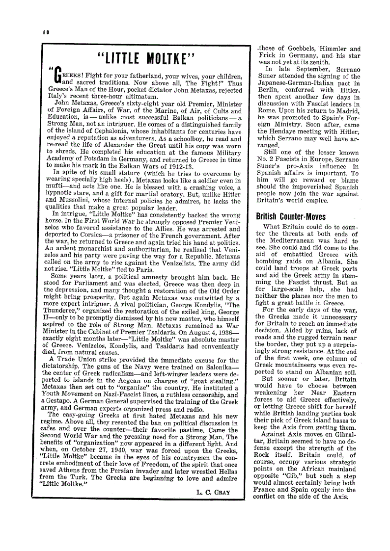 First page of “Little Moltke”