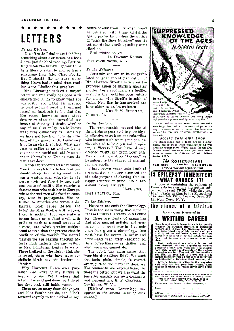 First page of Letters