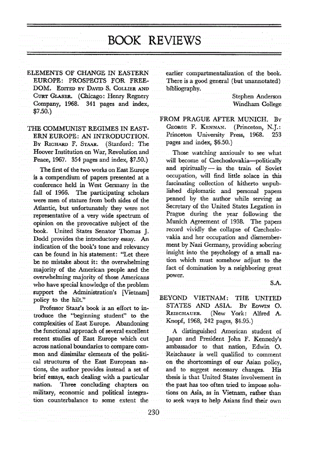 First page of Book Reviews