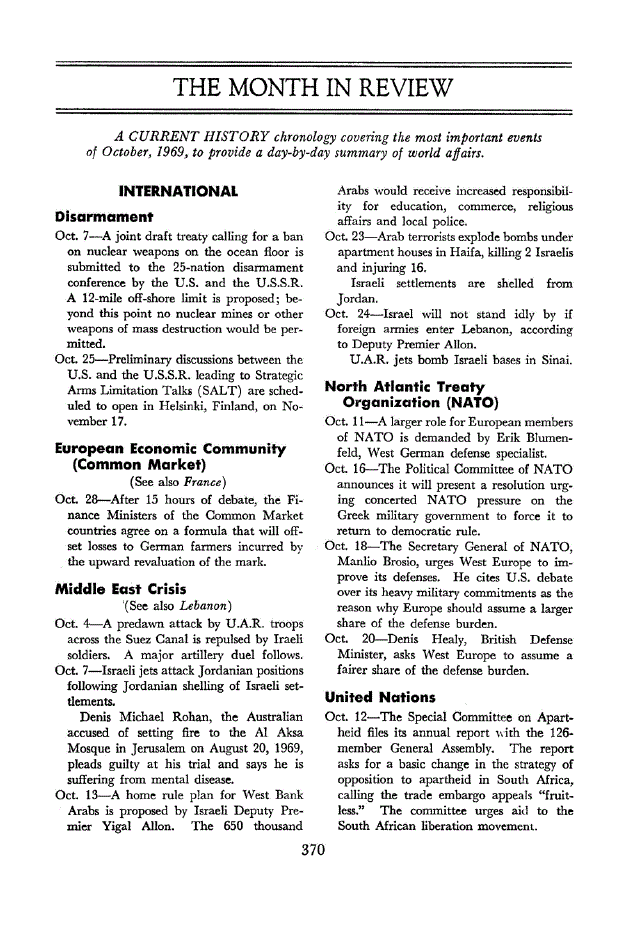 First page of The Month in Review