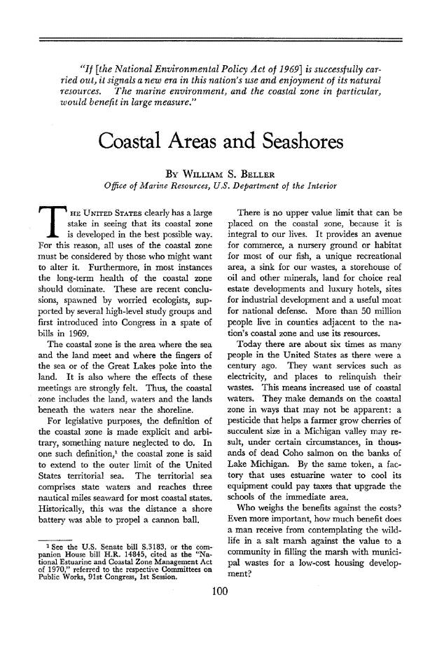 First page of Coastal Areas and Seashores