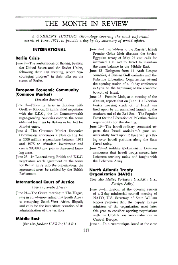 First page of The Month in Review