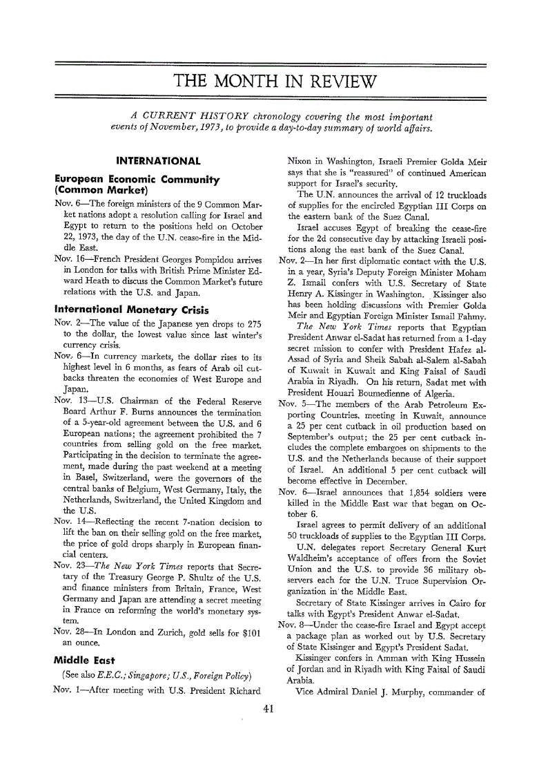 First page of The Month in Review