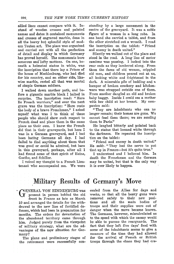 First page of Military Results of Germany’s Move