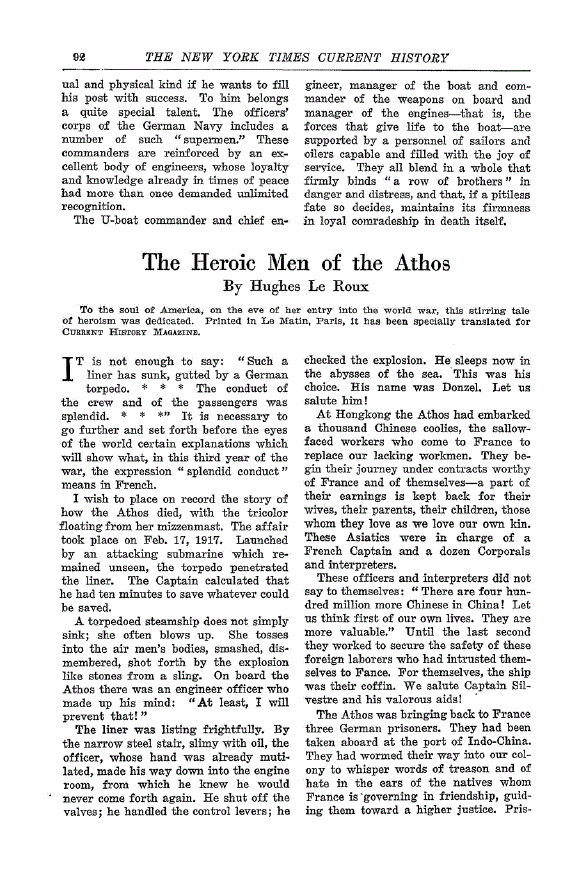 First page of The Heroic Men of the Athos