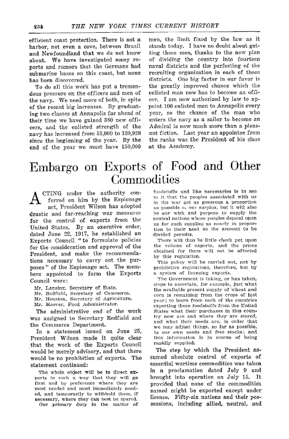 First page of Embargo on Exports of Food and Other Commodities