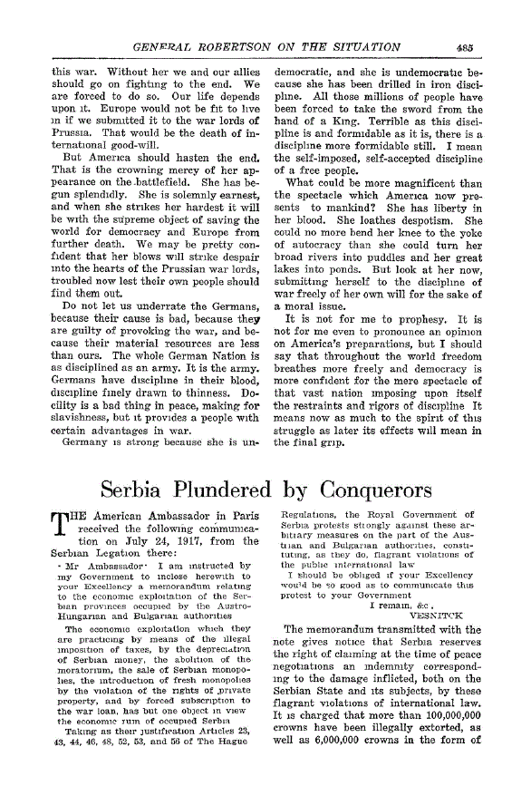 First page of Serbia Plundered by Conquerors