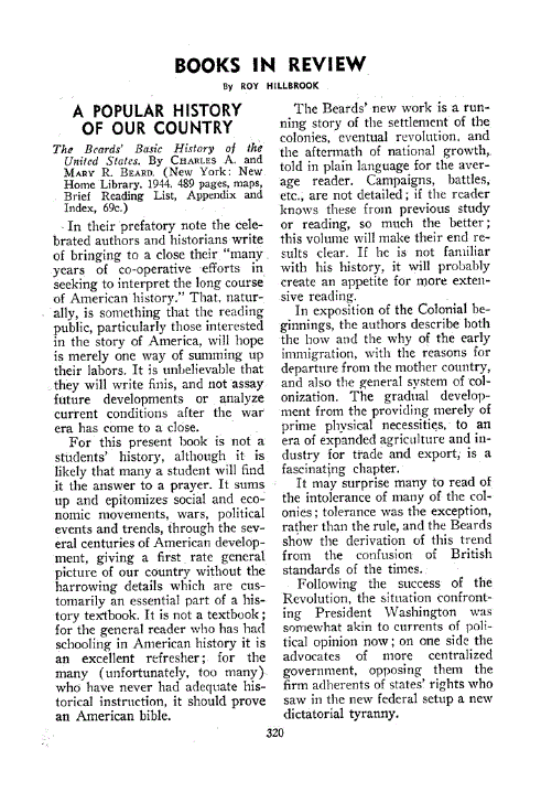 First page of Books in Review