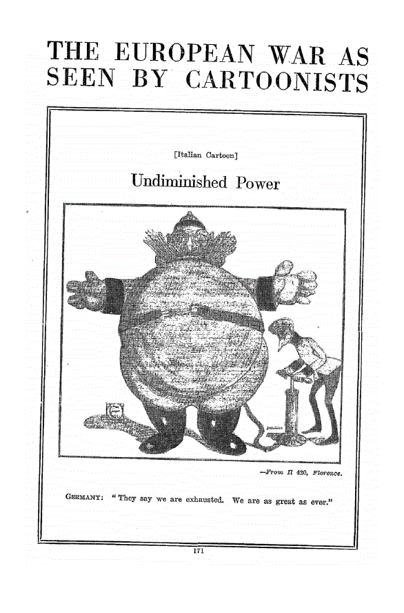 First page of The European War as Seen by Cartoonists