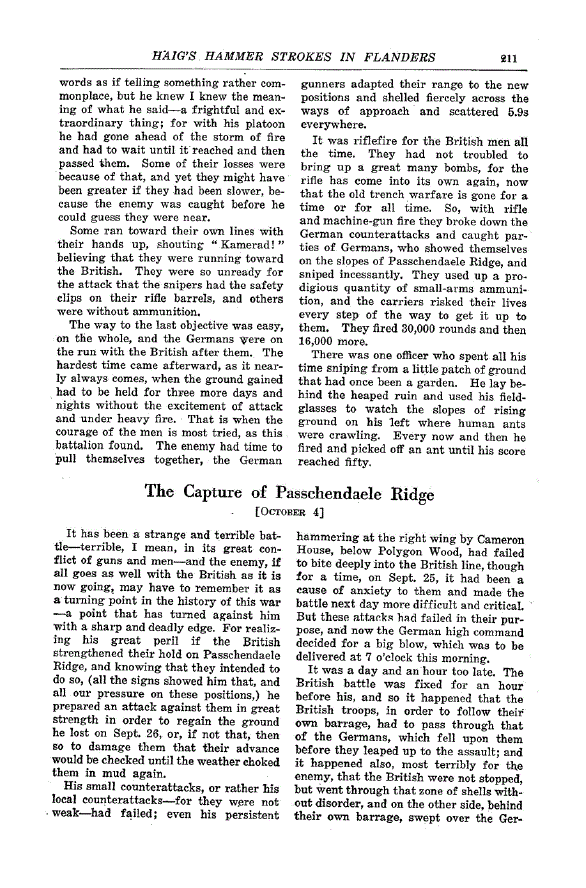 First page of The Capture of Passchendaele Ridge